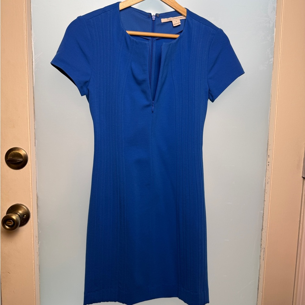 Diane Von Furstenberg DvF Royal Blue Kaelyn Shift Dress